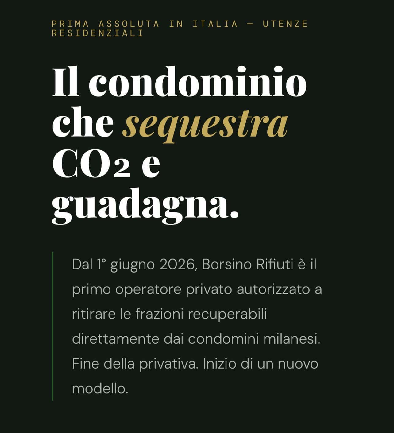 Condominio innovativo che cattura CO2 e promuove la sostenibilità urbana.