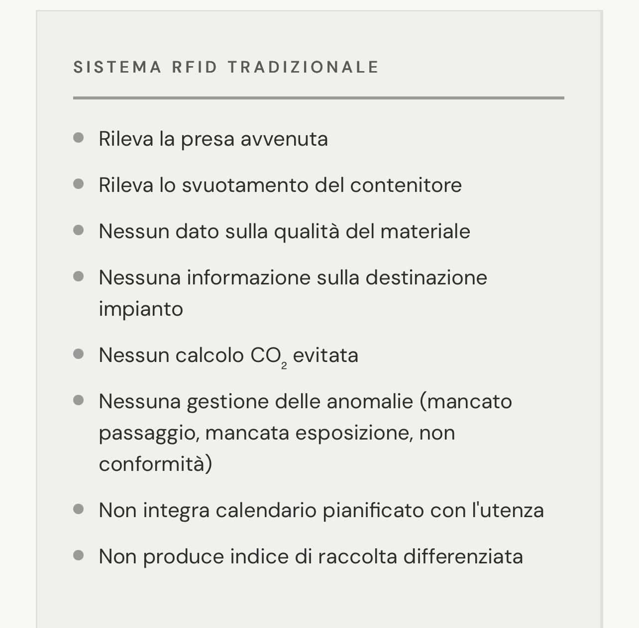 Rileva la presa e lo svuotamento del contenitore.