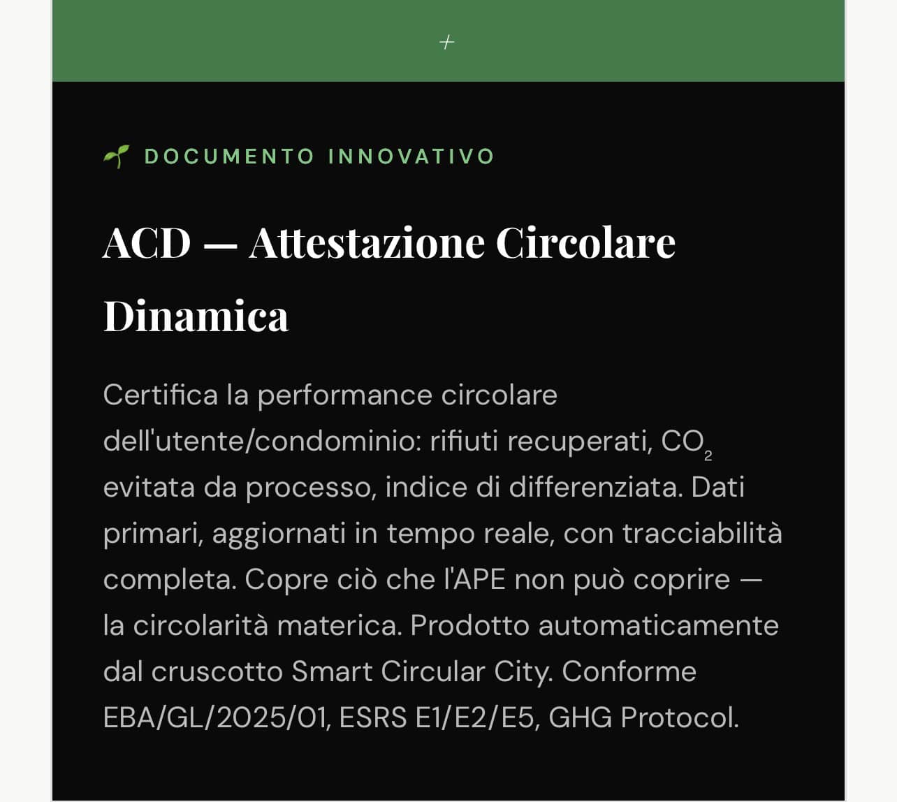 Attestazione circolare per performance sostenibili e tracciabilità completa dei rifiuti.