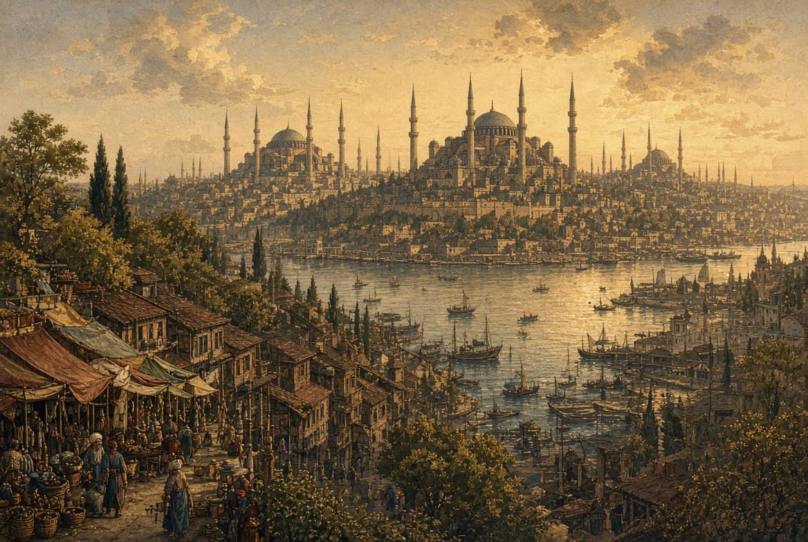 Immagine storica dell'impero ottomano con focus su ritiro rifiuti e economia circolare.